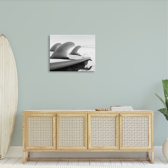 Stupell Industries Surfboard Fins Beach Coast Photography Canvas Wall Art